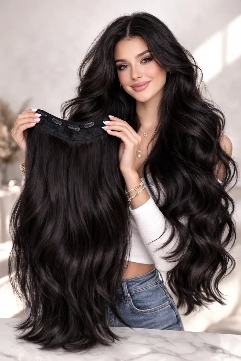 اكستنشن MyHair بالكلبسات __ طول وكثافة فورية بشعر طبيعي 100%
