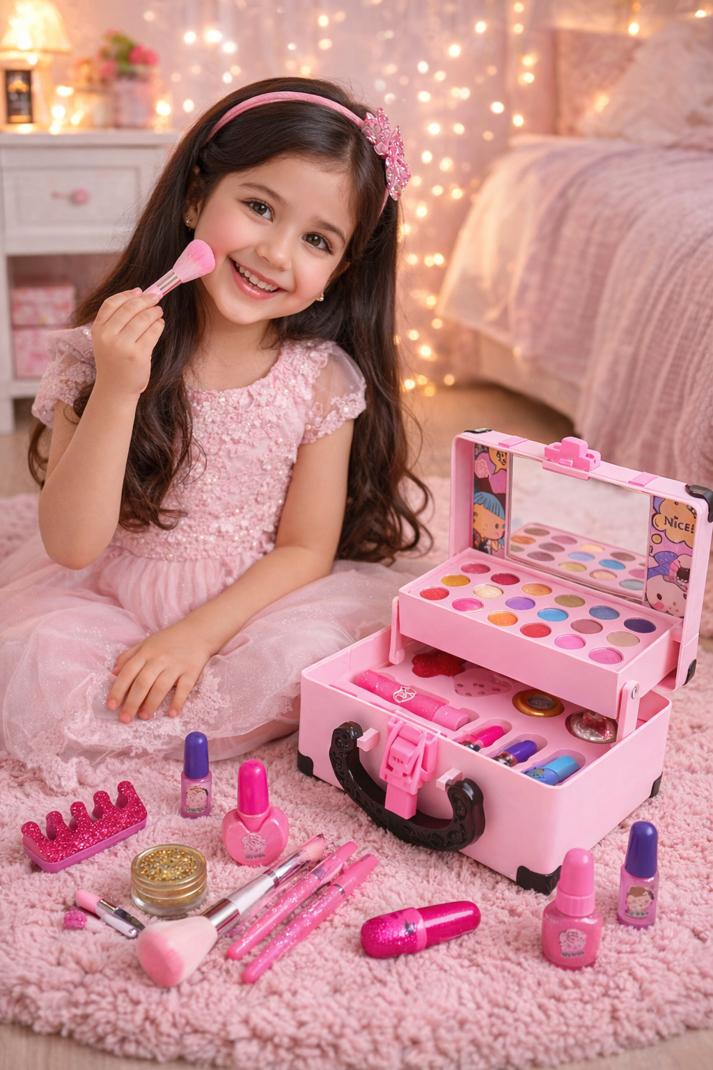 شنطة مكياج للبنات 💄 | مجموعة تجميل آمنة مع حقيبة فخمة